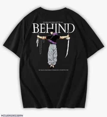 Men's Premium Cotton Anime Back Print T-Shirt – Oversized Casual Streetwear Tee