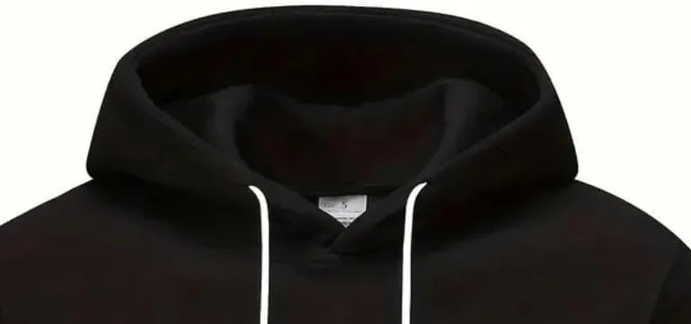 Men Color Block Fleece Hoodie Grey Black White
