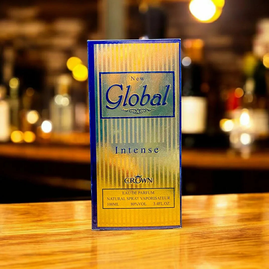 Global Intense Perfume for Men 24H Sweat Resistant Golden Bottle Loved by 49+