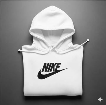 Men's White Fleece Hoodie Nike Logo Casual Wear