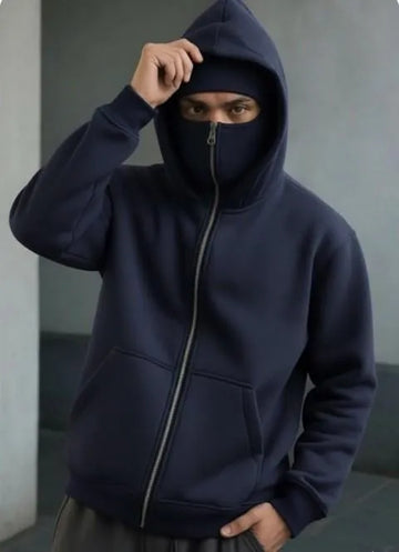 Heavyweight Fleece Hoodie Navy Blue for Men