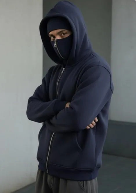 Heavyweight Fleece Hoodie Navy Blue for Men